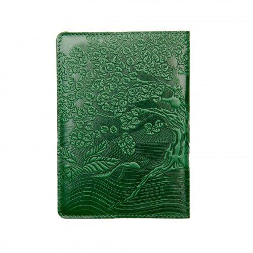 Шкіряне портмоне для документів водія Turtle, Дерево (Дерево пізнання), зелений