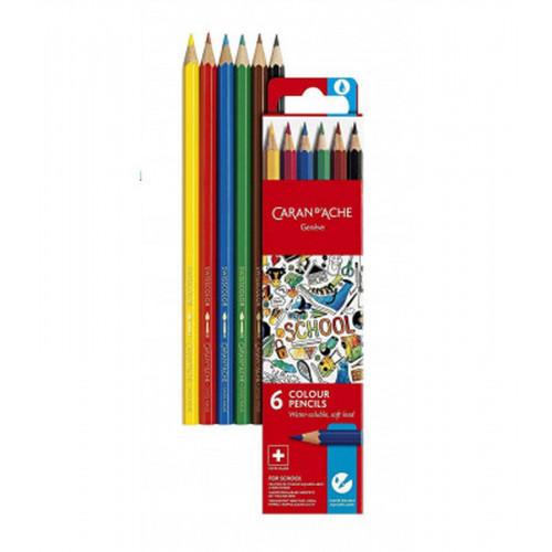 Набір акварельних олівців Caran d'Ache School Line Картонний бокс 6 кольорів