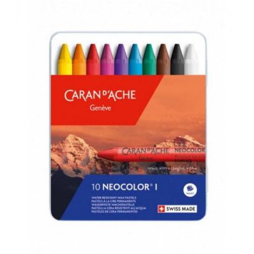 Пастель воскова Water-resistant Caran d'Ache Neocolor® I - 10 кольорів