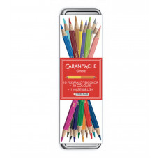 Набір акварельних олівців Caran d'Ache Prismalo Bicolor Металевий бокс 10 шт.
