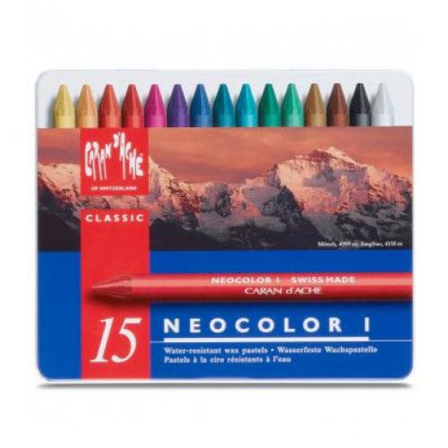 Пастель воскова Water-resistant Caran d'Ache Neocolor® I -15 кольорів