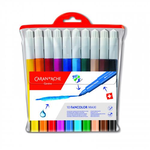 Набір Акварельних Фломастерів Caran d'Ache Fancolor Maxi - 10 кольорів