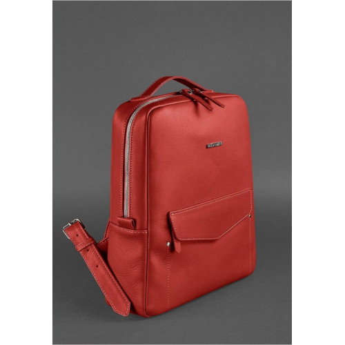 Шкіряний міський жіночий рюкзак BlankNote на блискавці Cooper Червоний