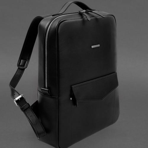Шкіряний рюкзак BlankNote на блискавці Cooper maxi, Чорний