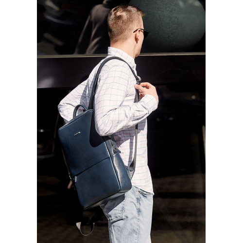 Шкіряний рюкзак BlankNote Foster Темно-синій