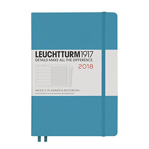 Щотижневик з нотатками Leuchtturm1917 Середній А5 Твердий Холодний синій 2018