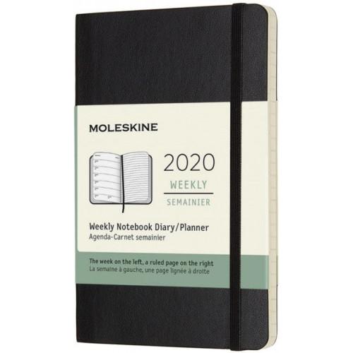 Щотижневик Moleskine 2020 М'яка обкладинка Кишеньковий Чорний