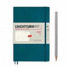 Щомісячник з нотатками Leuchtturm1917 Paperback (B6+) Тихоокеанський зелений 2021