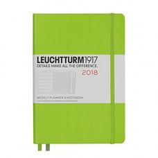 Щотижневик з нотатками Leuchtturm1917 Середній А5 Твердий Лайм 2018