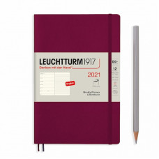 Щотижневик з нотатками Leuchtturm1917 Paperback (В6+) Винний 2021