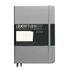 Щотижневик з нотатками Leuchtturm1917 Середній А5 Твердий Срібний 2018