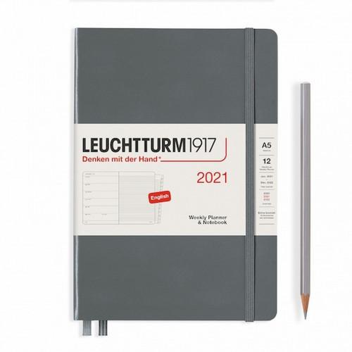 Щотижневик з нотатками Leuchtturm1917 Medium (А5) Антрацит 2021