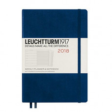 Щотижневик з нотатками Leuchtturm1917 Середній А5 Твердий Темно-синій 2018