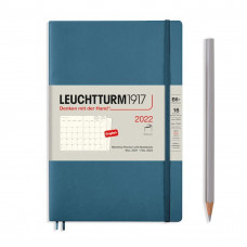 Щомісячник з нотатками Leuchtturm1917 Paperback B6 Stone Blue 2022