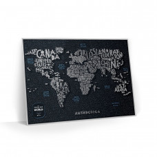 Скретч-карта Travel Map Letters World, тубус