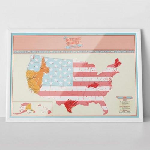 Скретчкарта США Scratch Map USA Edition