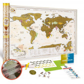 Скретч-карта Discovery Map World Gold, тубус