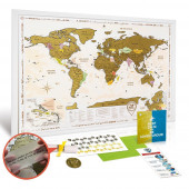 Скретч-карта Discovery Map World Gold, в рамі