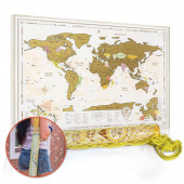 Скретч-карта Discovery Map World Gold (з авоською)