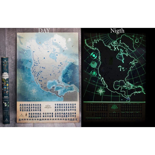 Скретч-карта Північної Америки My Map North America edition ENG