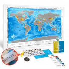 Скретч-карта Discovery Map World Silver (у рамі)