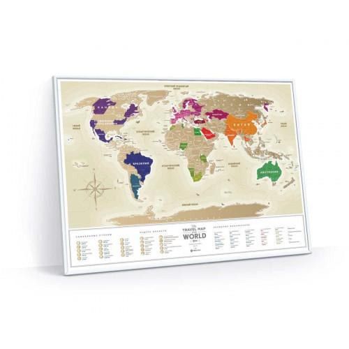 Скретч-карта світу Travel Map Gold World РУС, тубус