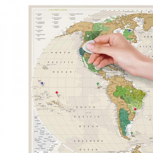 Скретч-карта Travel Map Geography World, в рамі