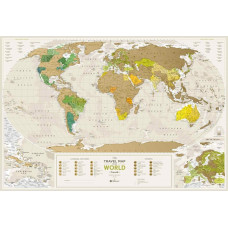 Скретч-карта Travel Map Geography World, тубус