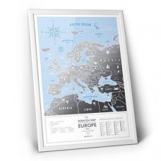 Скретч-карта світу Travel Map Silver Europe, тубус