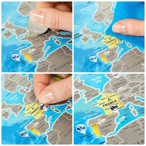Скретч-карта Discovery Map World Silver Англ (з авоською)