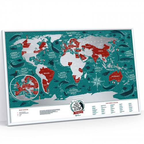 Скретч-карта Travel Map Marine World, в рамі