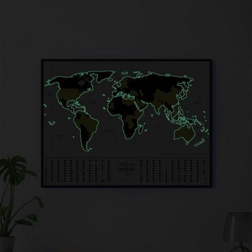 Скретч-карта світу Travel Map Glow World, тубус