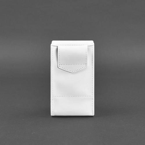 Вертикальна жіноча шкіряна сумка mini поясна / Кроссбоді Білий