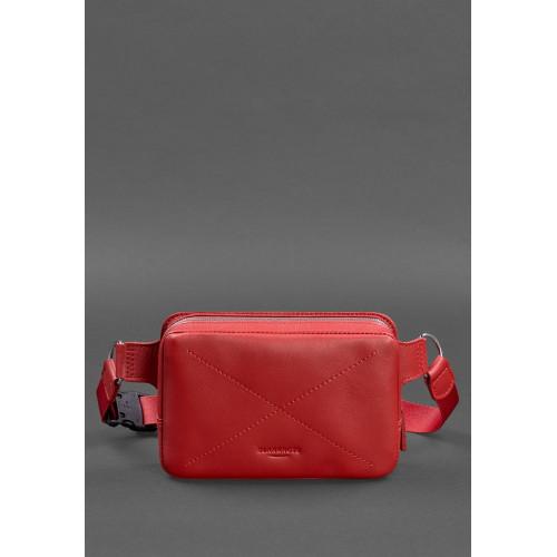 Шкіряна жіноча поясна сумка Dropbag Mini Червона