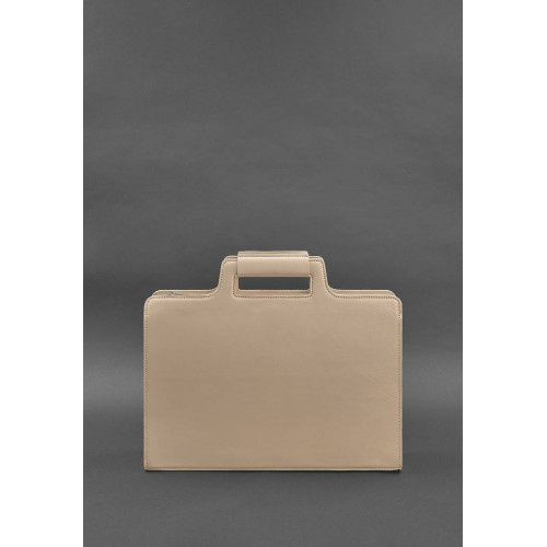 Жіноча шкіряна сумка BlankNote для ноутбука та документів Світло-бежева Краст