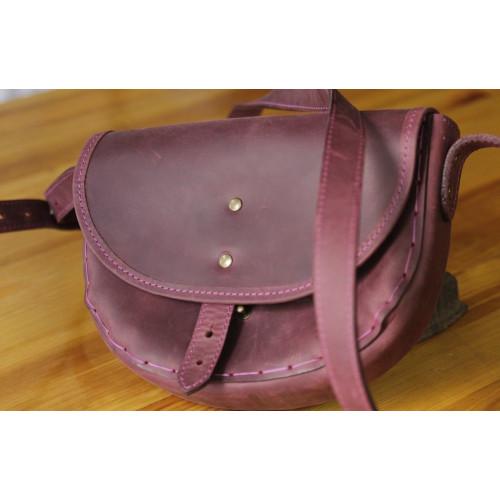 Шкіряна сумка-півмісяць Turtle, фіолетовий вінтаж