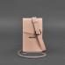 Вертикальна жіноча шкіряна сумка mini поясна / Кроссбоді Рожевий