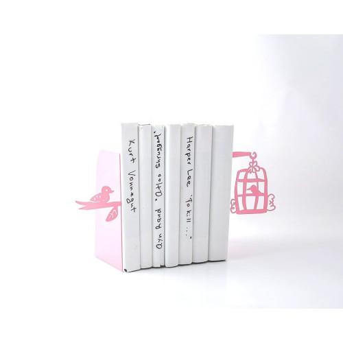 Тримачі для книг Клітка з птахами (рожева)