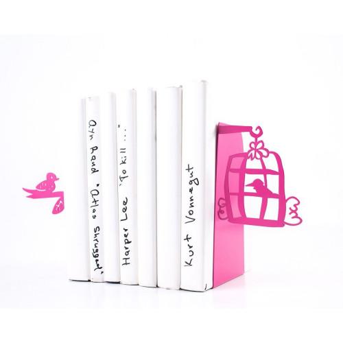 Тримачі для книг Клітка з птахами (темно-рожевий)
