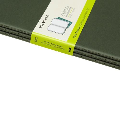 Зошит Moleskine Cahier (3шт) Великий B5 Чисті аркуші Зелений