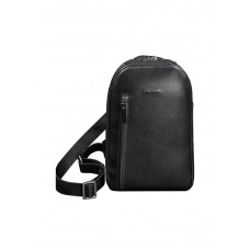 Шкіряний чоловічий рюкзак BlankNote (сумка-слінг) на одне плече Chest bag Чорний